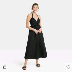 NWT Universal Thread Midi Sundress- Halter, Black, Medium, Pockets